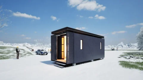 Timberecco tinyecco tiny house modular. iso snow